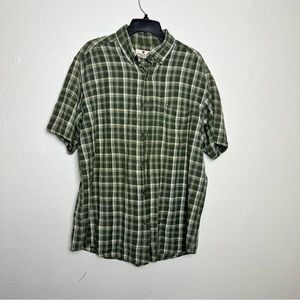 Woolrich Plaid cotton flannel green button down shirt size large